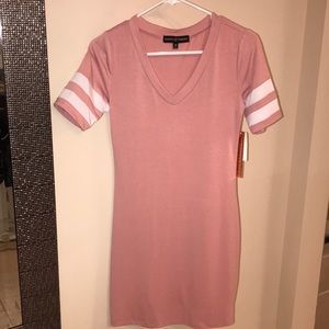 Pink Baseball Sleeve Dress